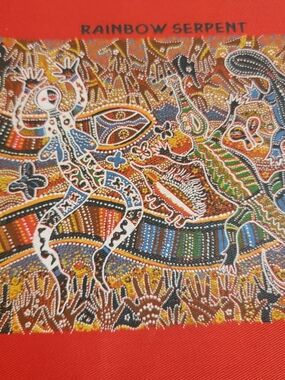 Rainbow Serpent Set Of Printed Aboriginal Textile Artwork From Australia